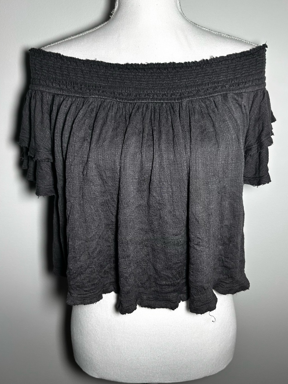 Free People Off-Shoulder Ruffle Crop Top - Picture 11 of 14